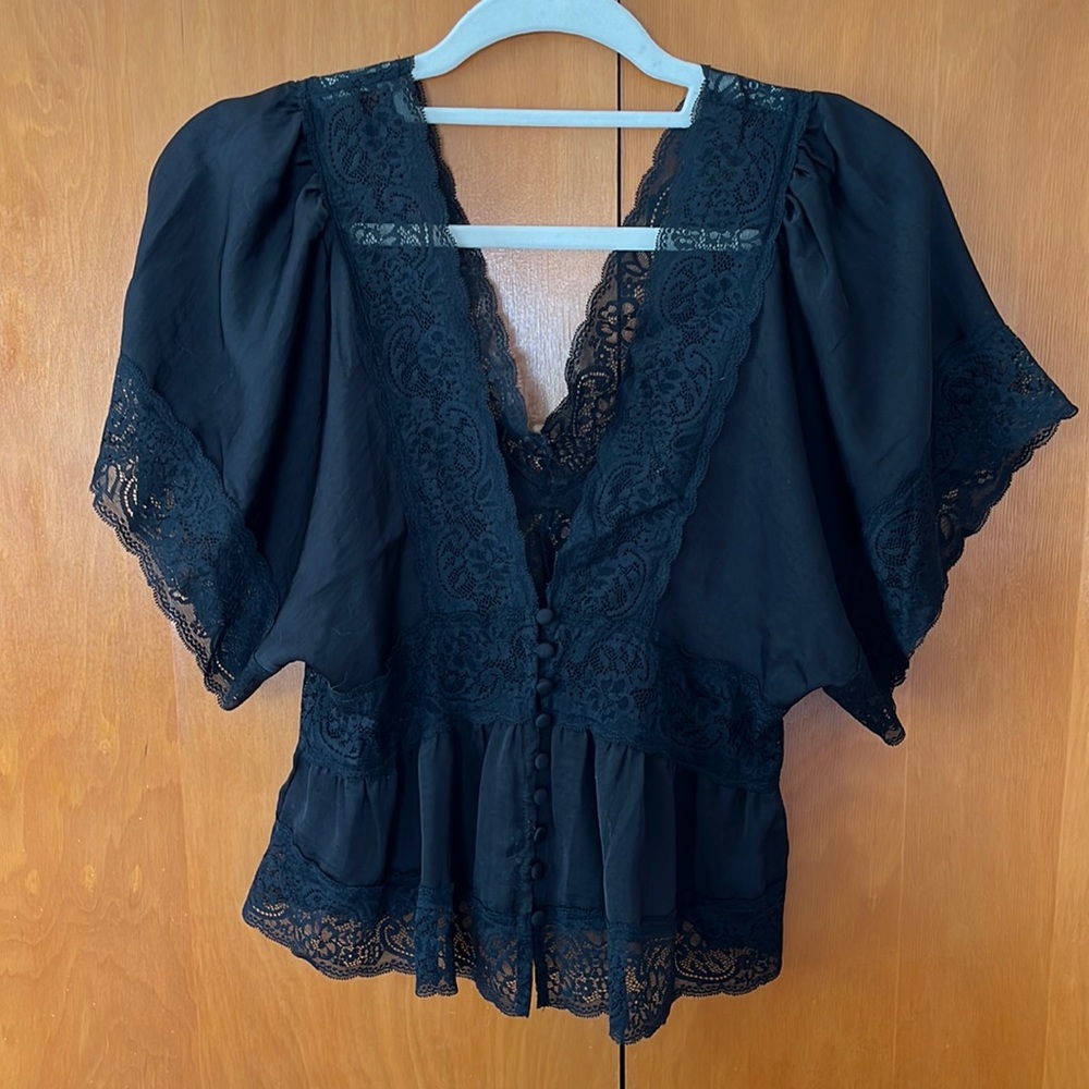 Black lace going out top